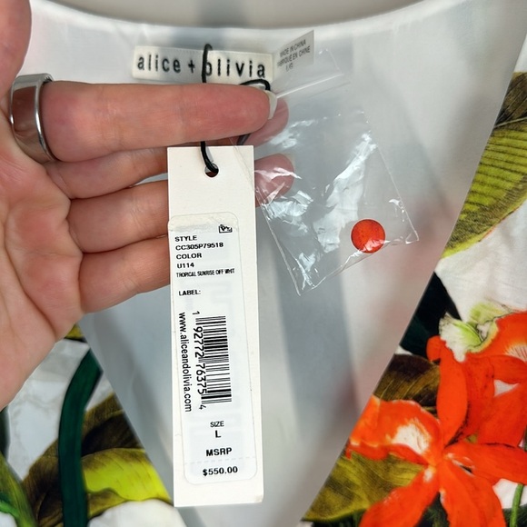 NWT Alice +Olivia Marva Flora Belted Mini Dress Size L - Picture 5 of 16